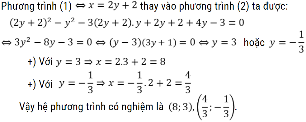 bài toán giải hệ phương trình lớp 9