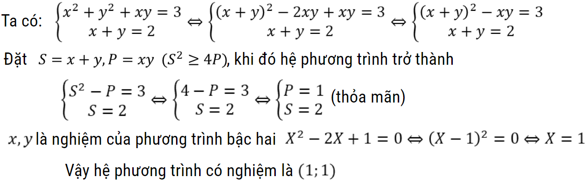 bài toán giải hệ phương trình lớp 9