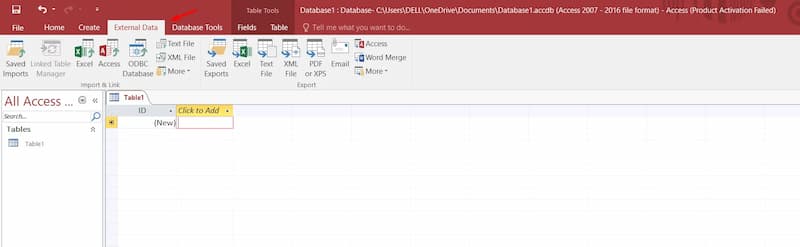 Nhập dữ liệu trên access