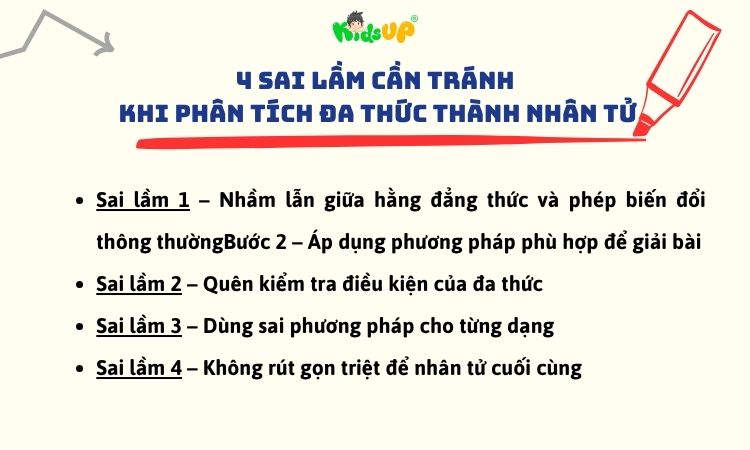4 sai lầm cần tránh trong phân tích đa thức thành nhân tử