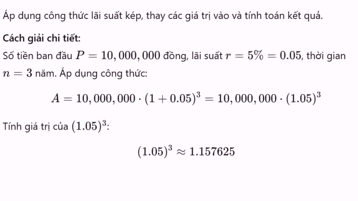 Cách giải bài tập ví dụ 3 về công thức tính lũy thừa