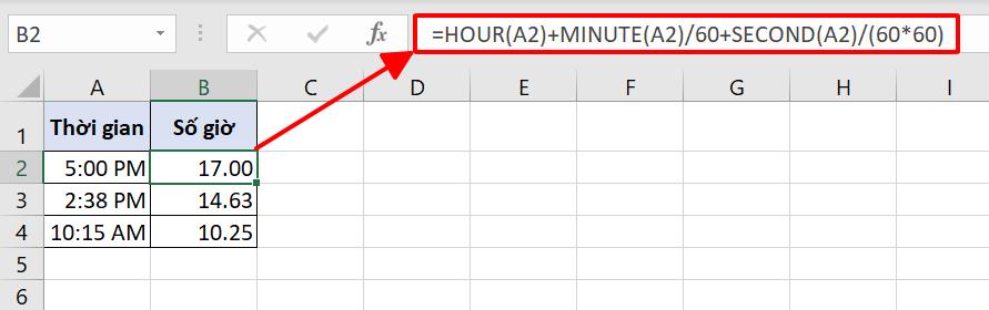 Hướng dẫn 3 cách chuyển đổi giờ ra số trong Excel đơn giản nhất