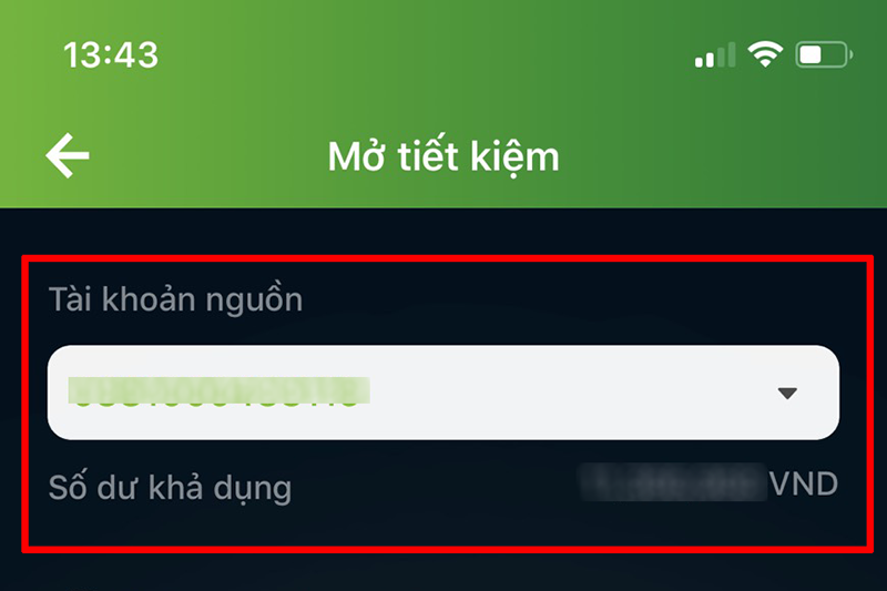 Chọn Tài khoản nguồn