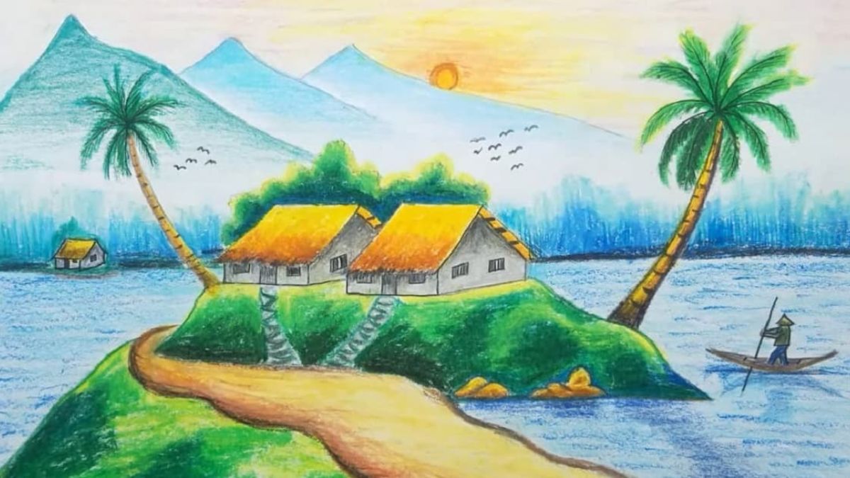 Cách vẽ tranh phong cảnh đơn sơ hùng vĩ