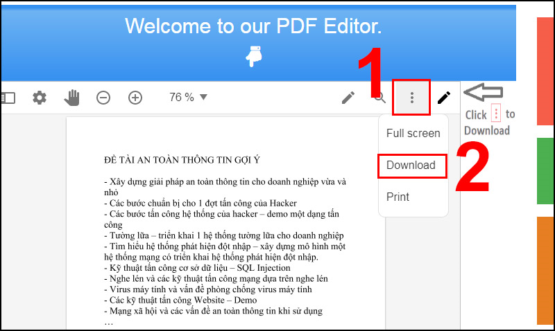 Chọn TẢI FILE XUỐNG để tải file về máy
