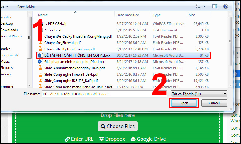 Đợi ít phút để hệ thống thực hiện chuyển đổi file