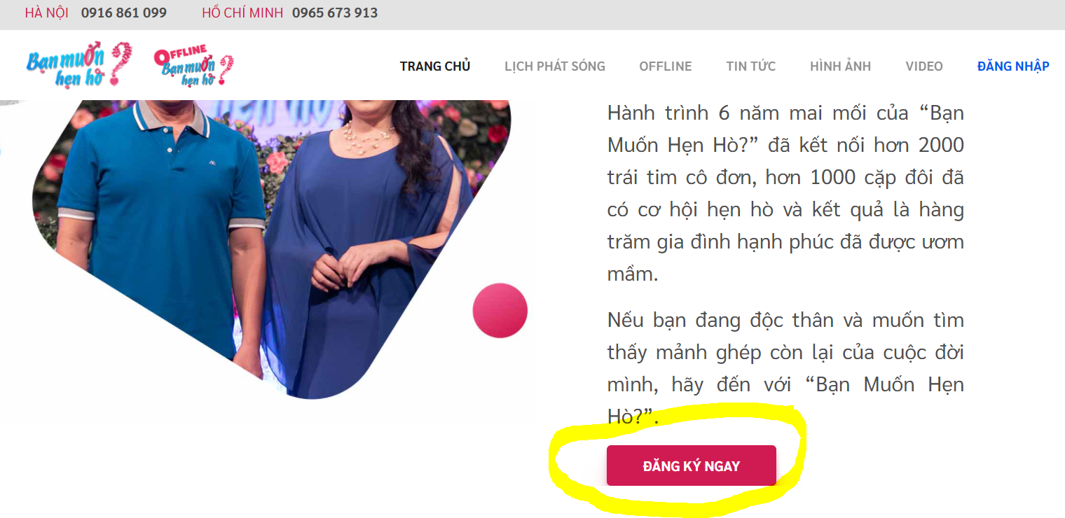 Cách đăng kí tham gia chương trình Bạn Muốn Hẹn Hò