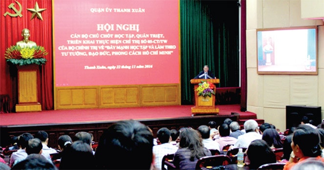 Quận ủy Thanh Xuân, TP Hà Nội tổ chức Hội nghị học tập, quán triệt, triển khai thực hiện Chỉ thị số 05-CT/TW của Bộ Chính trị Khóa XII - Nguồn: thanhxuan.gov.vn