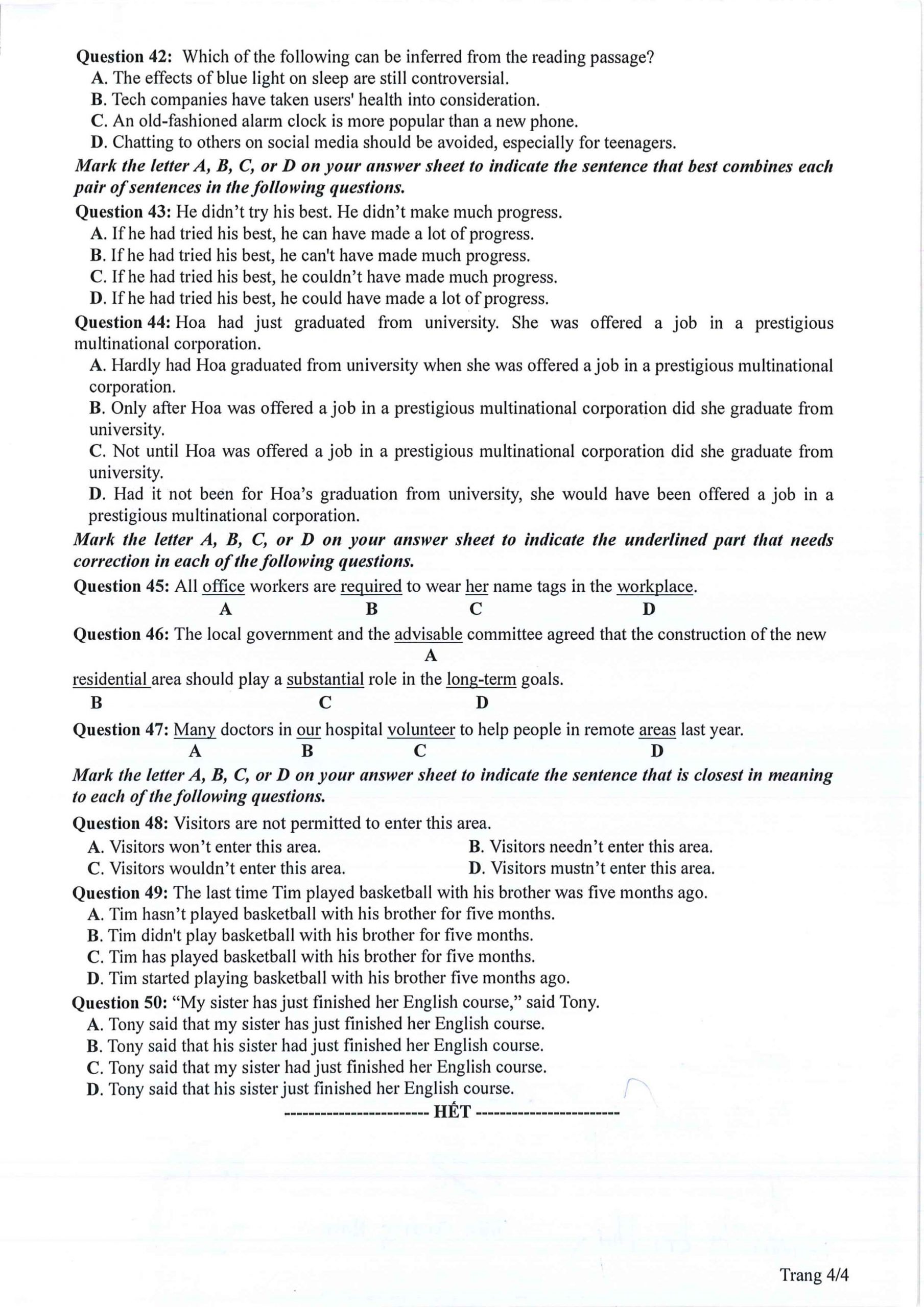 đề tham khảo anh 2024