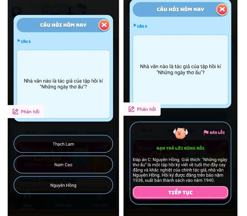 Đáp án heo đất MoMo - Trường học heo đất hôm nay ngày 3/12/2023 3