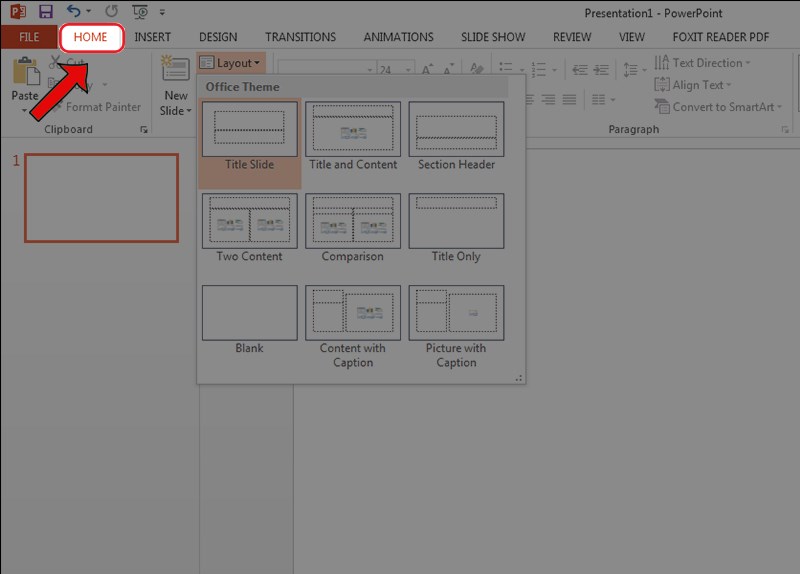 Cách thêm layout trong Powerpoint
