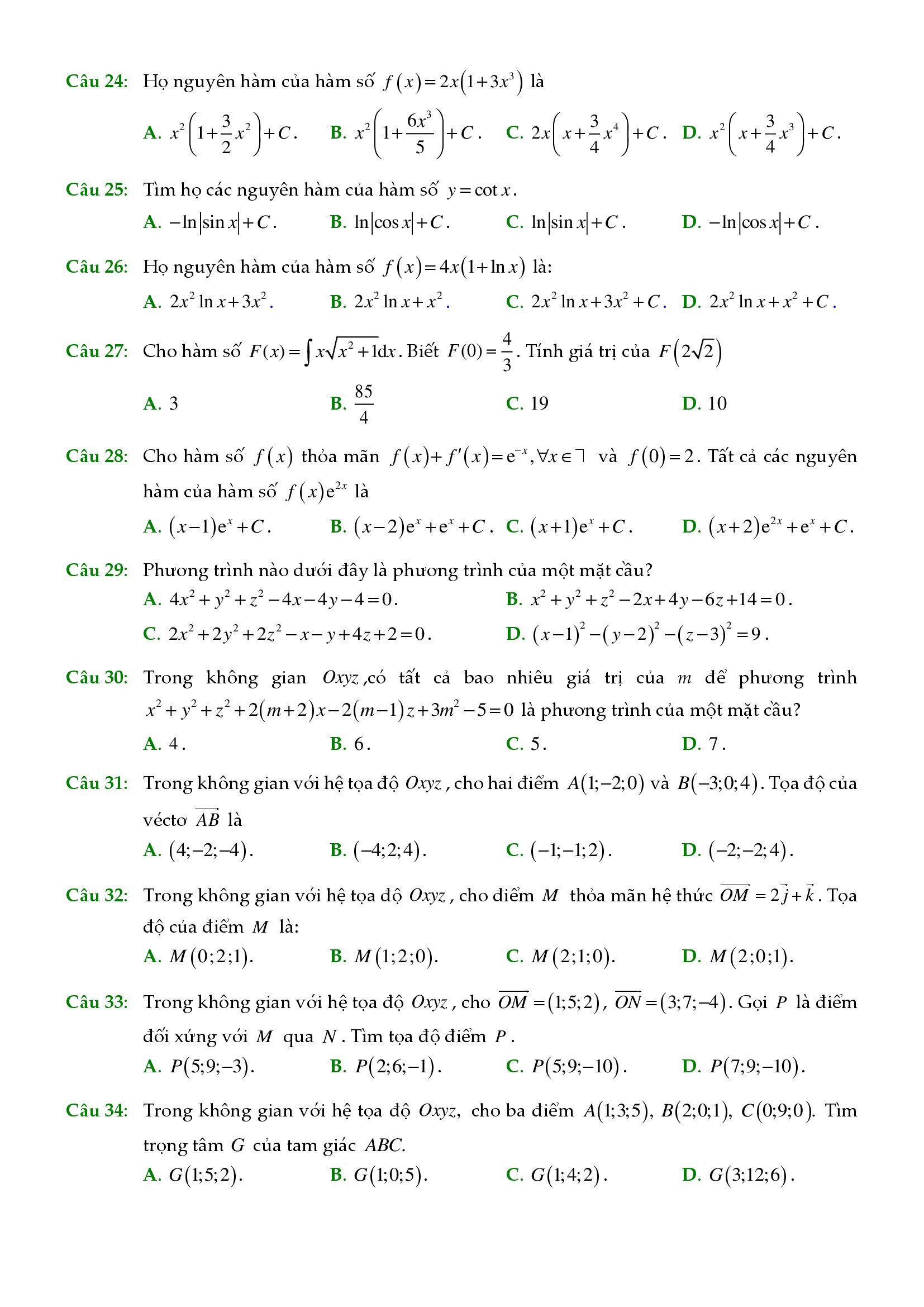 de thi giua ki 2 toan 12 co dap an 10