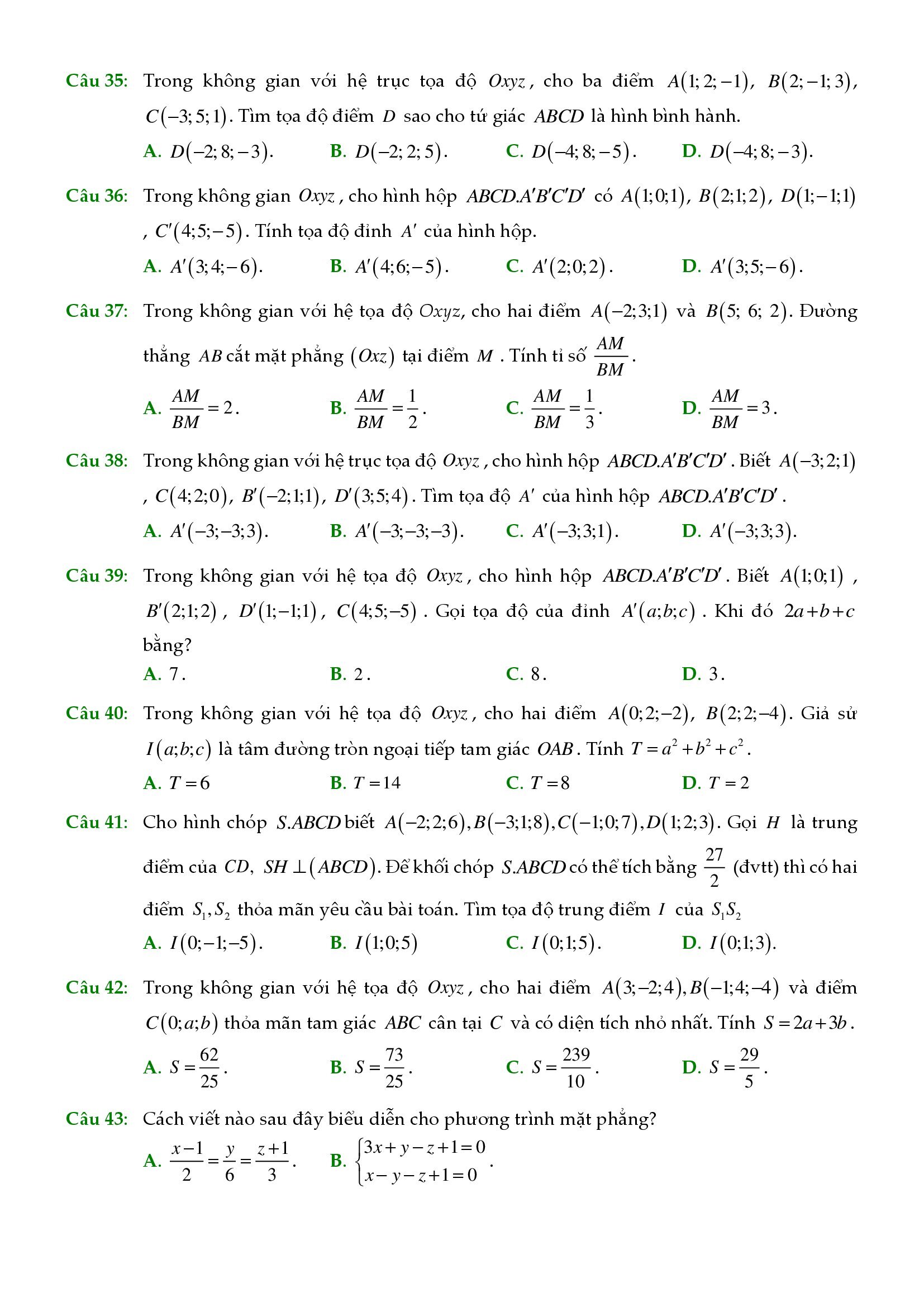 de thi giua ki 2 toan 12 co dap an 11