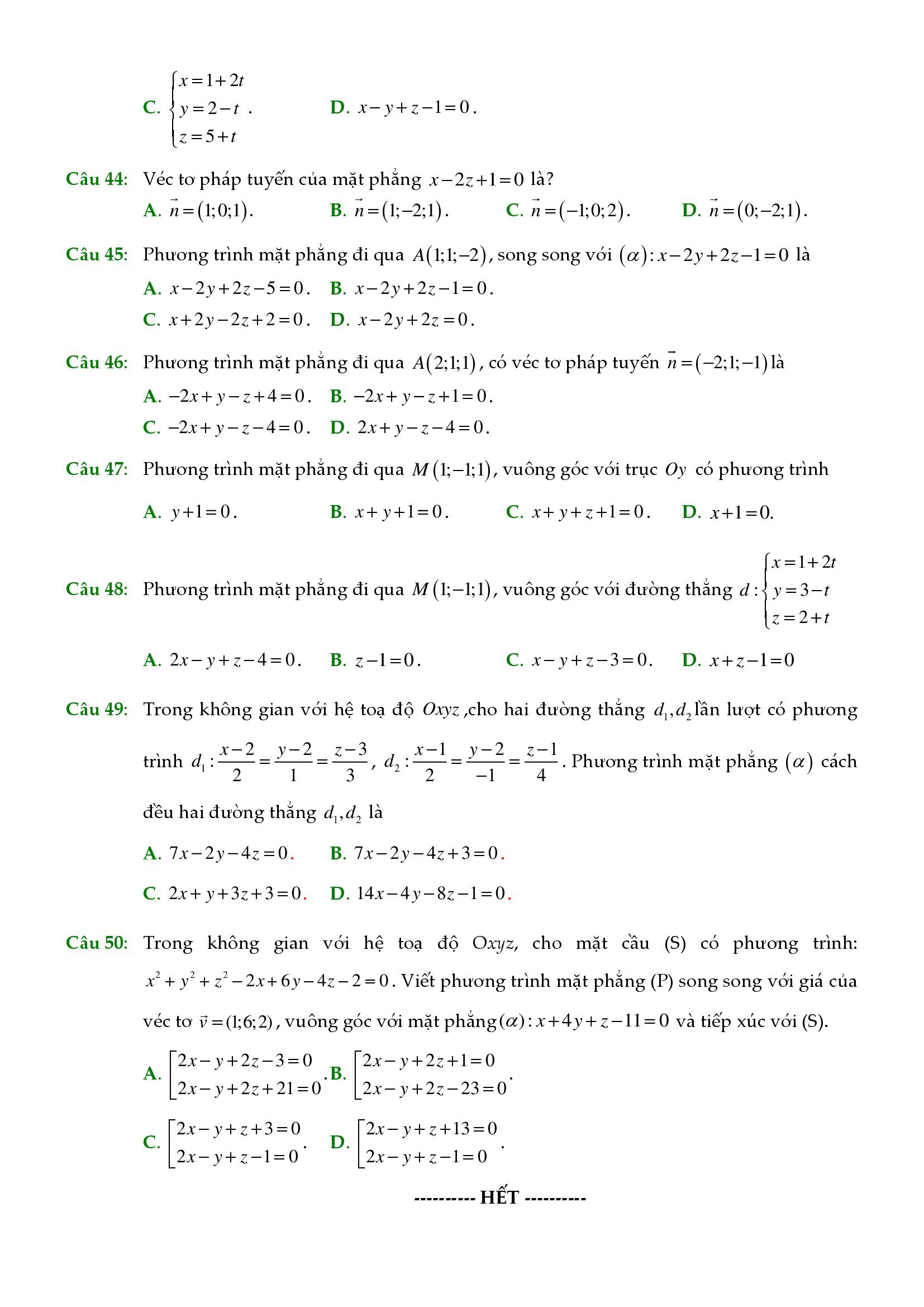 de thi giua ki 2 toan 12 co dap an 12