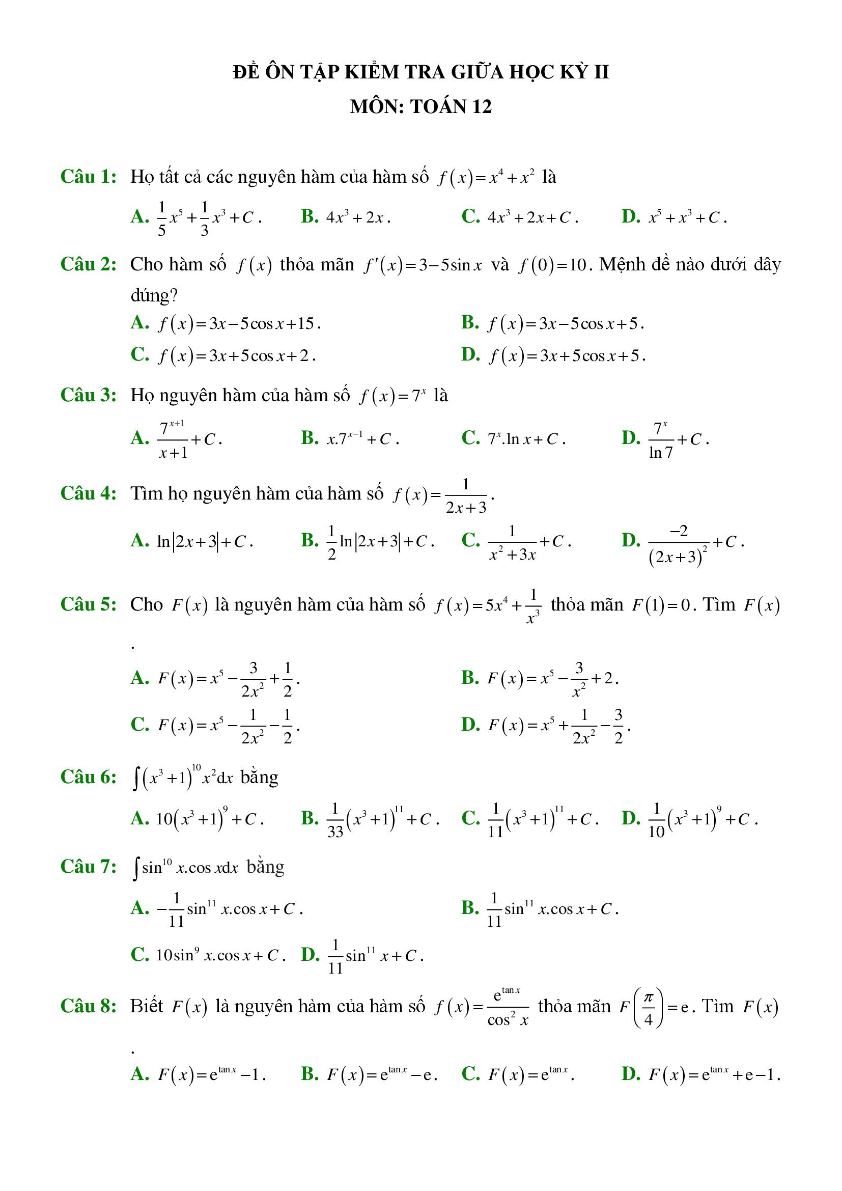 de thi giua ki 2 toan 12 co dap an