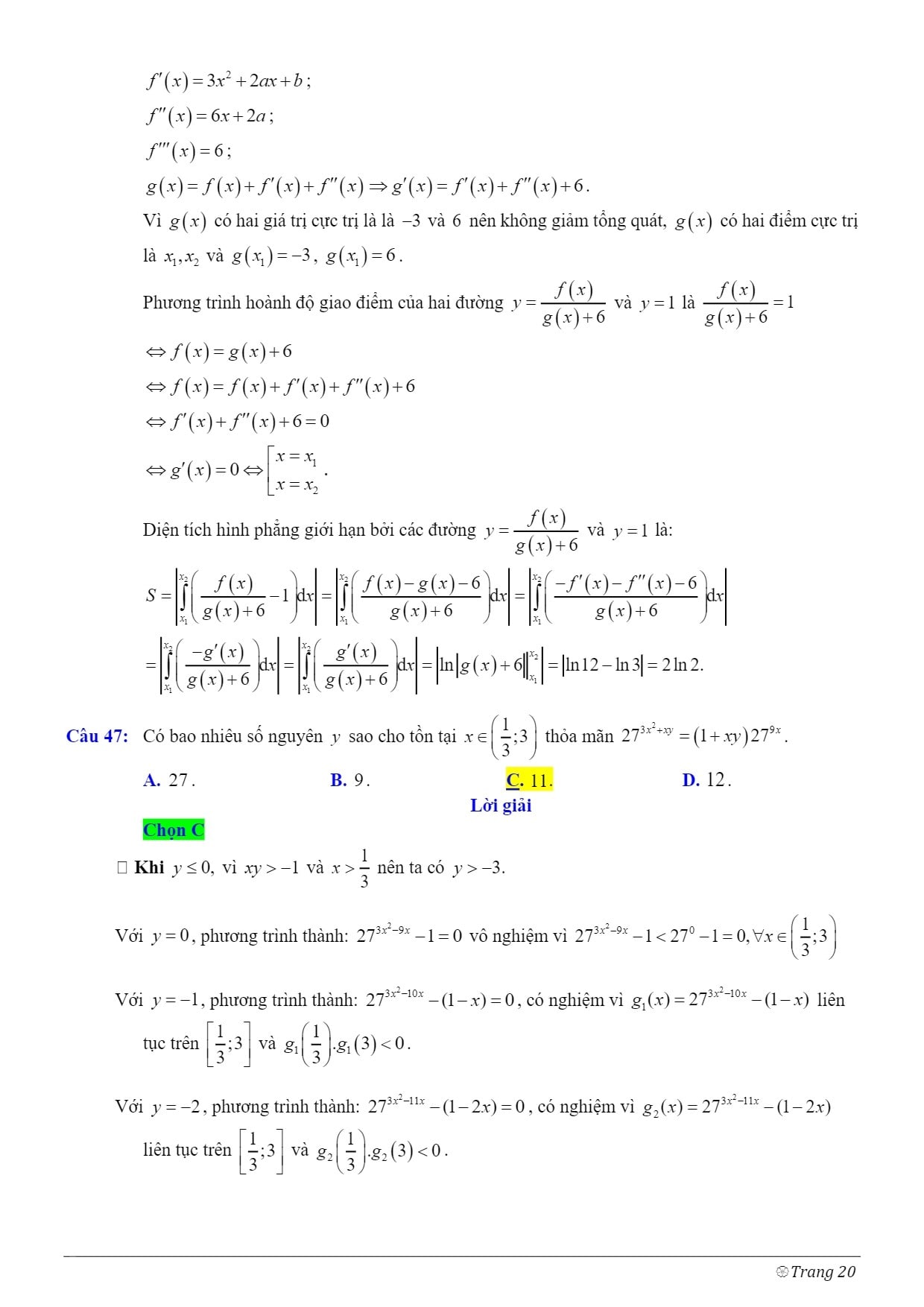 đáp án đề thi môn toán thpt quốc gia 2021 2