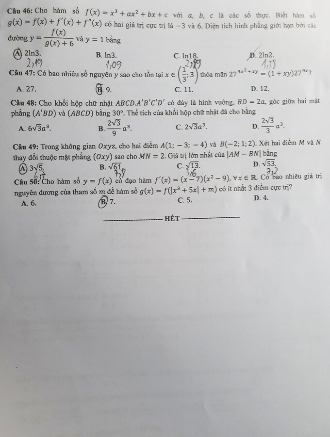 bộ đề thi thpt quốc gia môn toán 2021