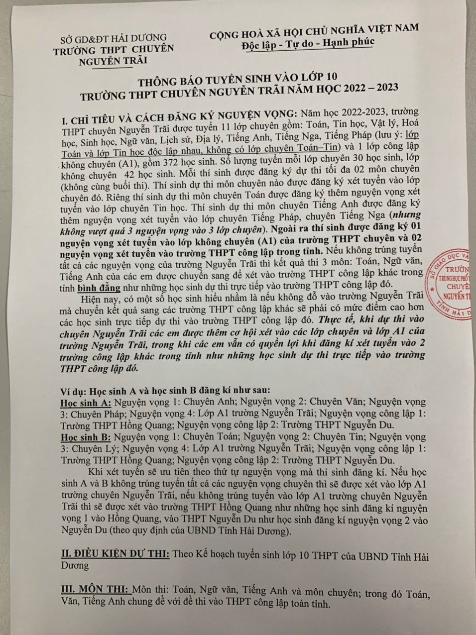 de thi toan vao 10 nam 2022 hai duong