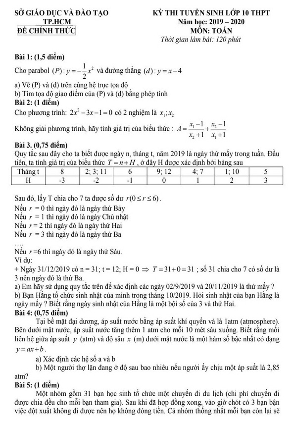 de thi tuyen sinh lop 10 mon toan 2019 2020 2
