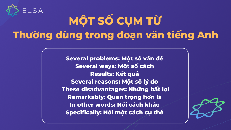 Sử dụng các cụm từ này sẽ làm cho đoạn văn mạch lạc hơn