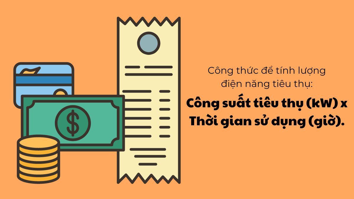 Cách tính mức tiêu thụ điện năng bước 2,3