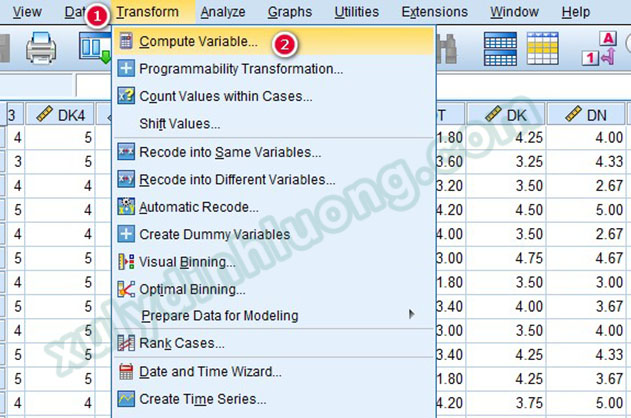 tạo biến đại diện trong SPSS