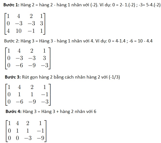 Bài tập chuyển ma trận bậc thang