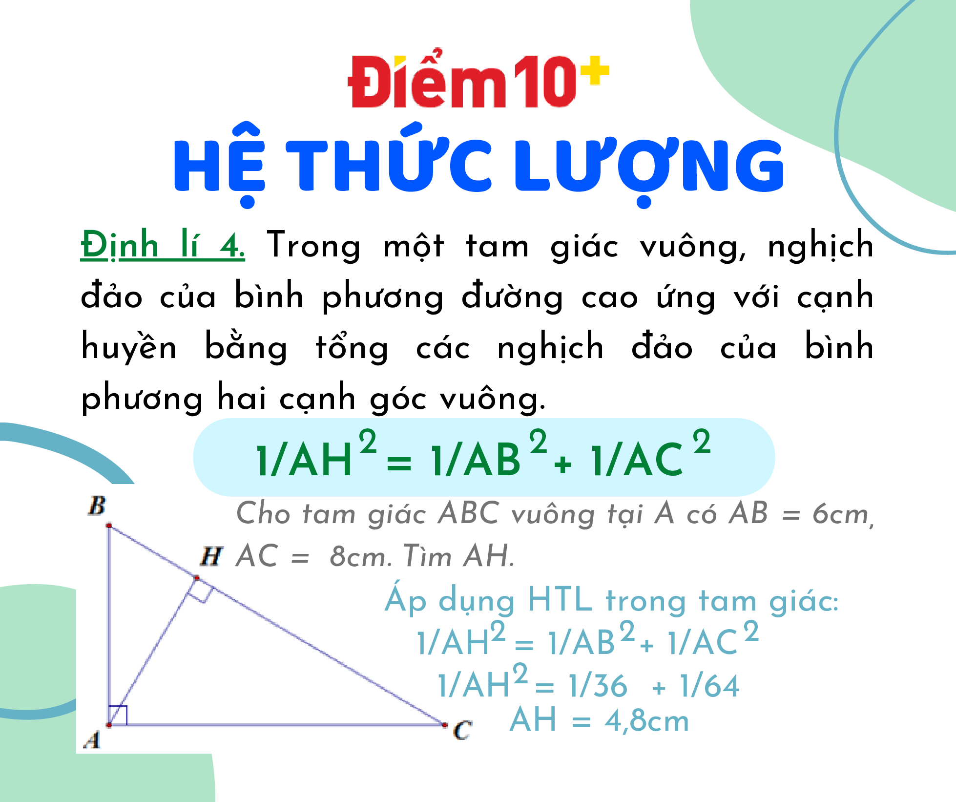 he thuc luong trong tam giac lop 10 nang cao 5