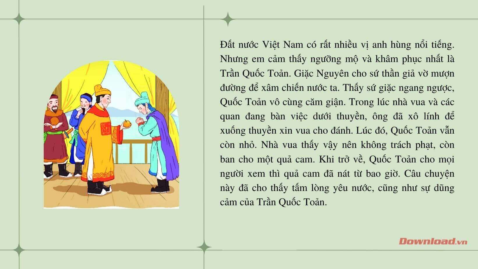 Đoạn văn kể về một anh hùng chống ngoại xâm