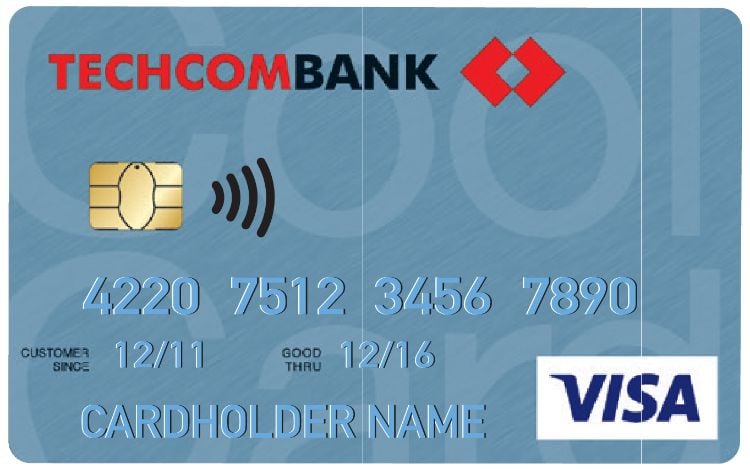 Xem ngày hết hạn trên mặt thẻ Techcombank