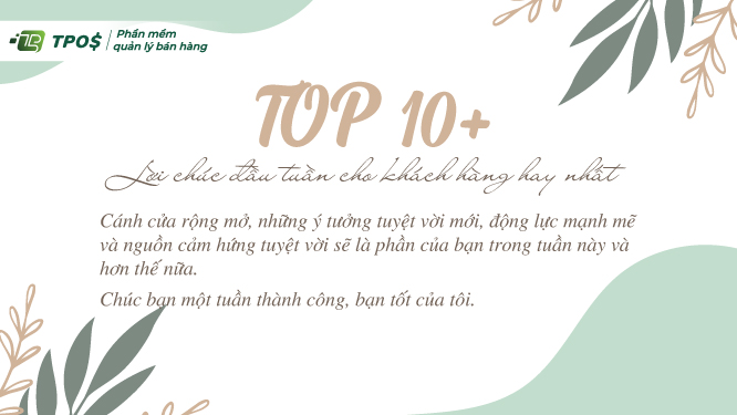 lời chúc đầu tuần cho khách hàng hay nhất