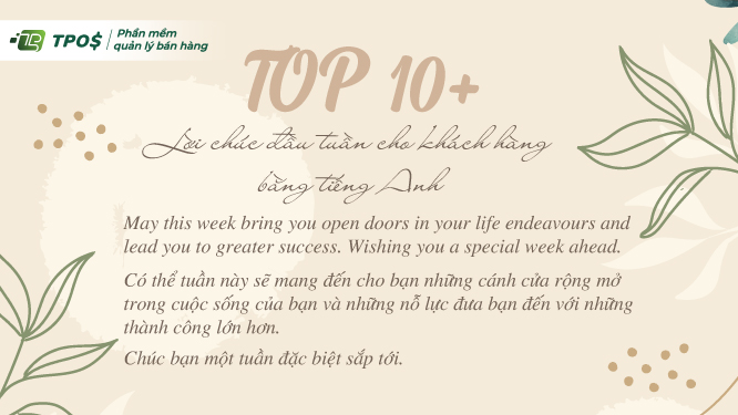 lời chúc đầu tuần cho khách hàng bằng tiếng Anh