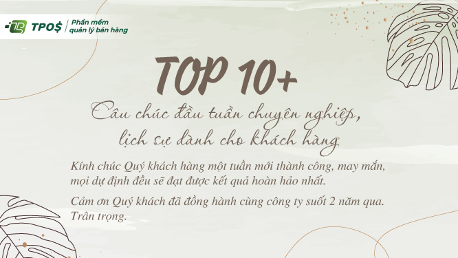 câu chúc đầu tuần chuyên nghiệp, lịch sự dành cho khách hàng