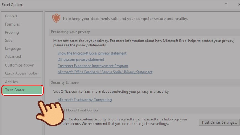 Cách bật/tắt tính năng Protected View khi mở tài liệu Microsoft Excel. 3