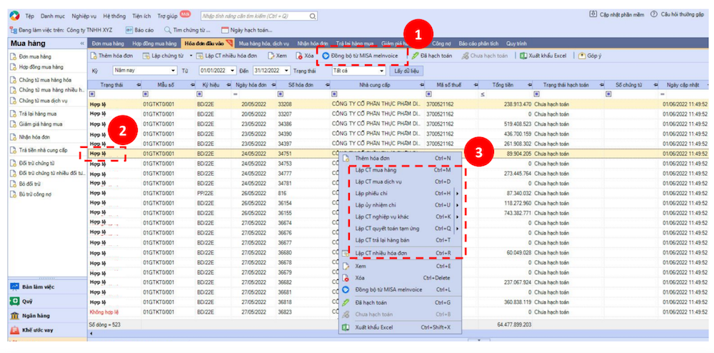 MISA meInvoice tự động hạch toán hóa đơn vào phần mềm kế toán