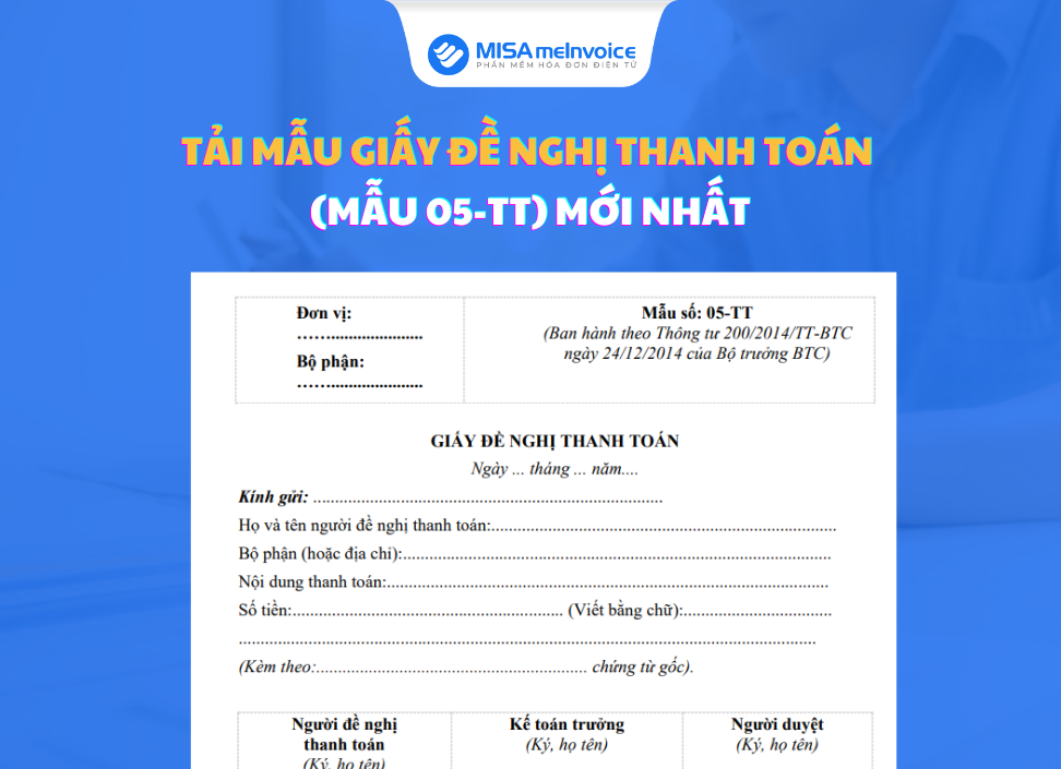 mẫu giấy đề nghị thanh toán