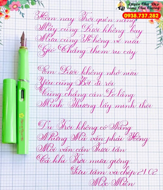 Bí quyết viết chữ đẹp là phải đều chữ về kích thước