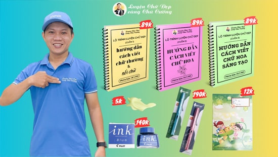 Bút, mực, tập luyện chữ đẹp tại nhà