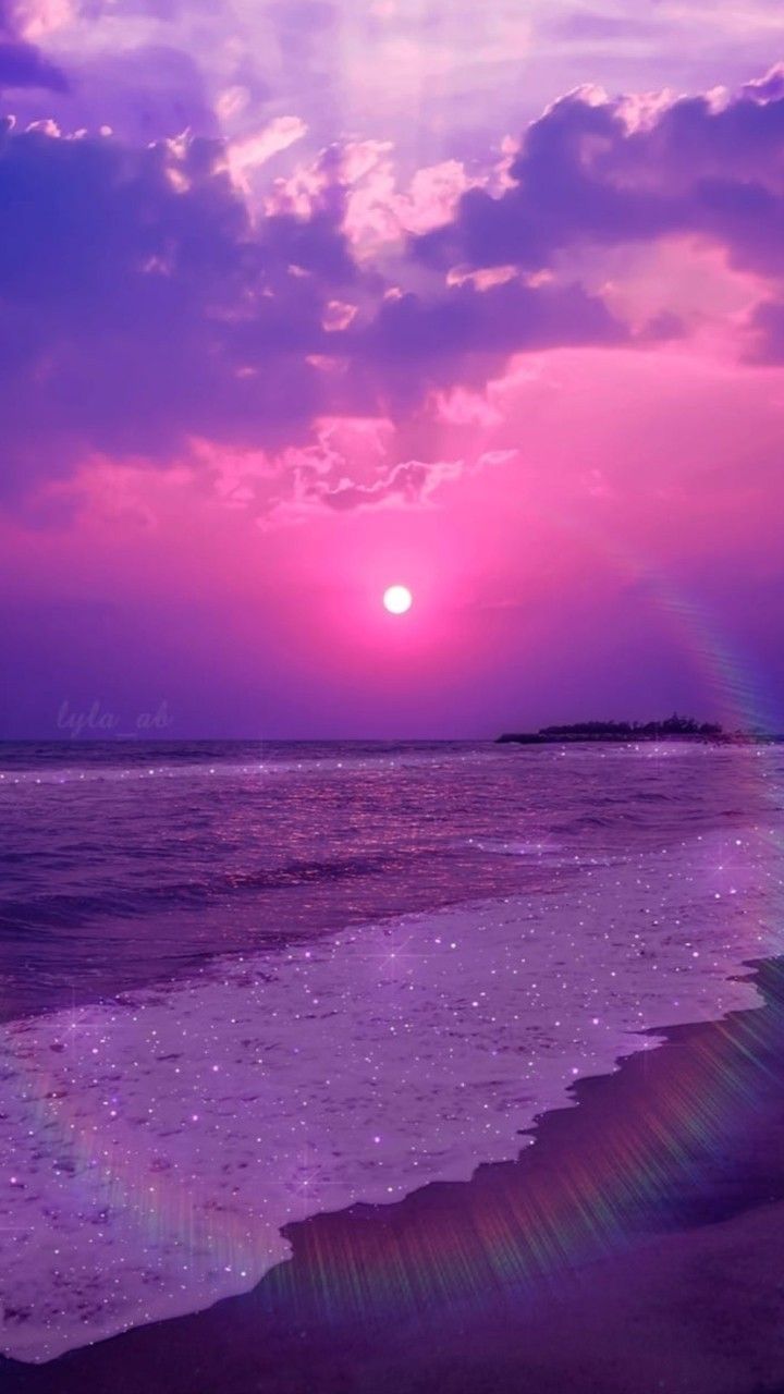 Hình nền bầu trời màu tím thơ mộng