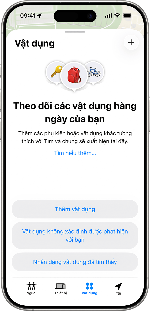 Nếu một vật dụng không xác định được phát hiện với bạn thì bạn có thể xem vật dụng đó trên bản đồ và tìm hiểu xem vật dụng đó đã được phát hiện ở bên bạn bao lâu trong ứng dụng Tìm.