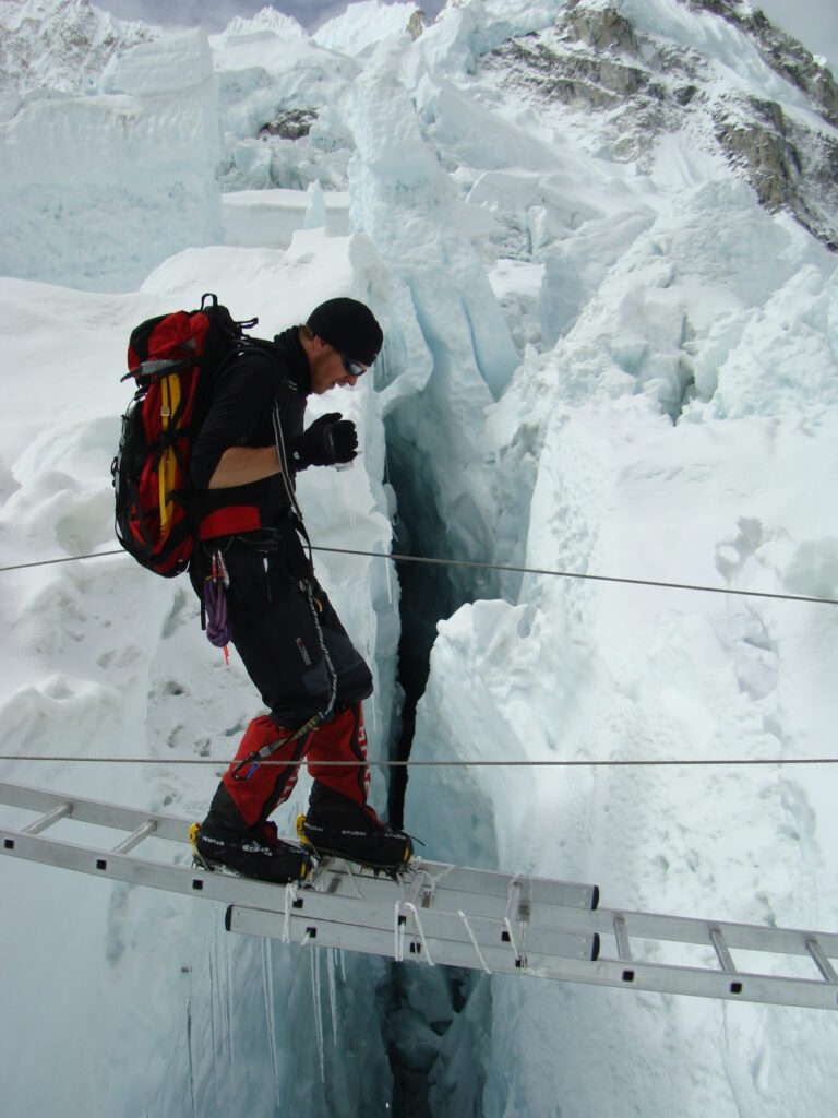 Climbing on Mount Everest