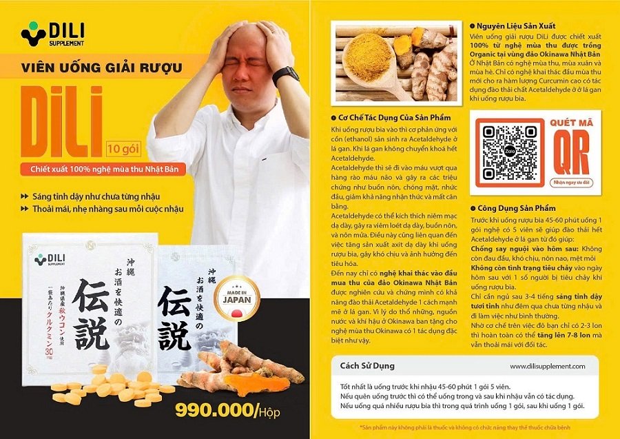 thành phần viên uống giải rượu Huyền thoại DiLi