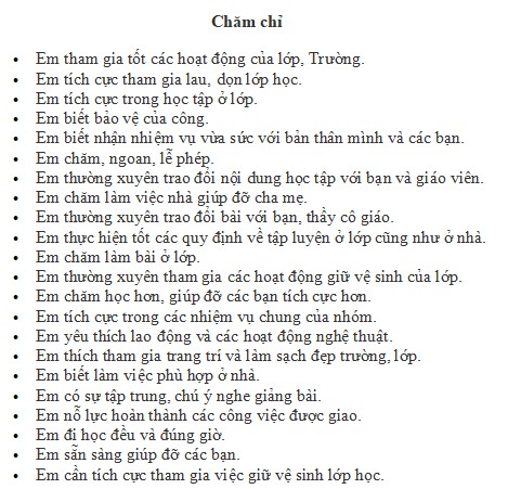 Nhận xét năng lực phẩm chất theo Thông tư 27