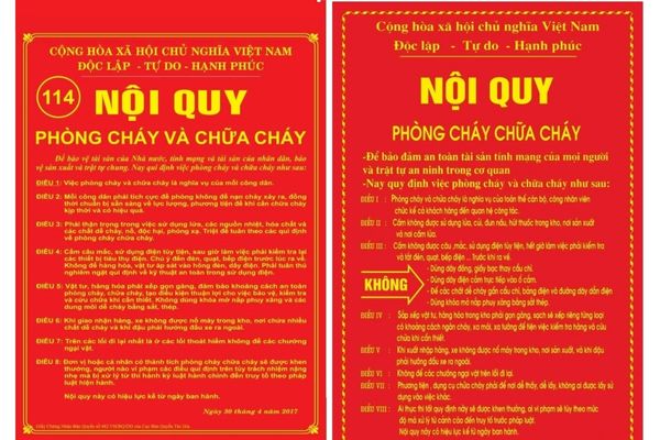 Những nơi nào cần có nội quy phòng cháy chữa cháy?