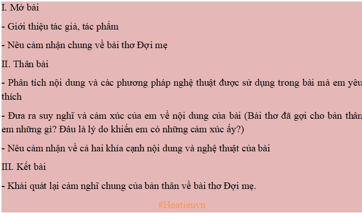 Phân tích Đợi mẹ lớp 7 hay