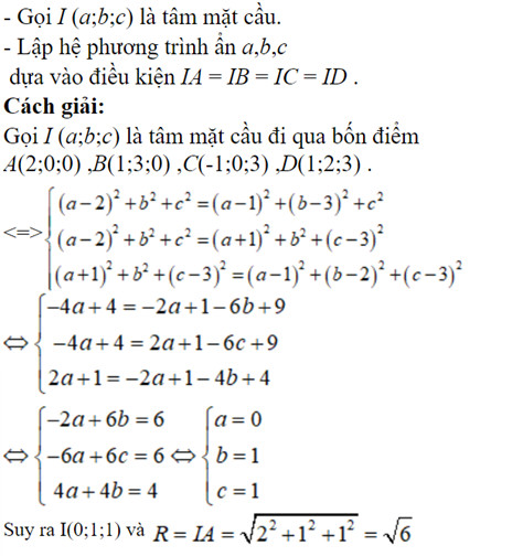 phuong triinh mat cau 3