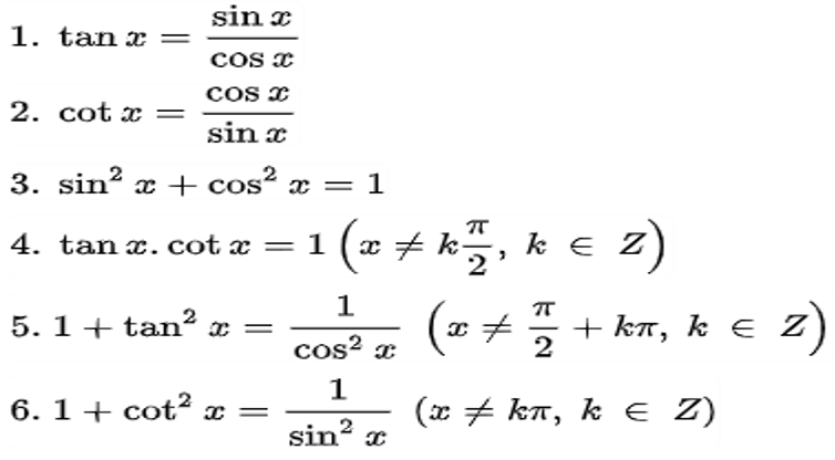Công thức lượng giác lớp 11 cơ bản