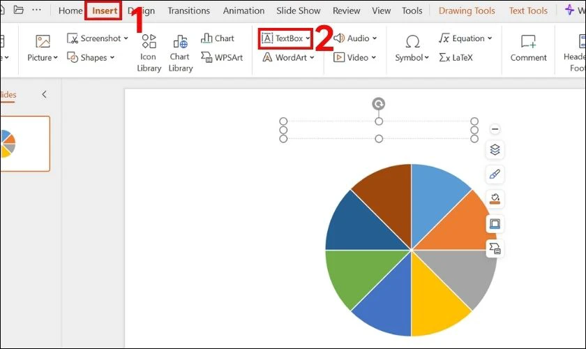 Nhấn chọn Insert và chọn tiếp Text Box