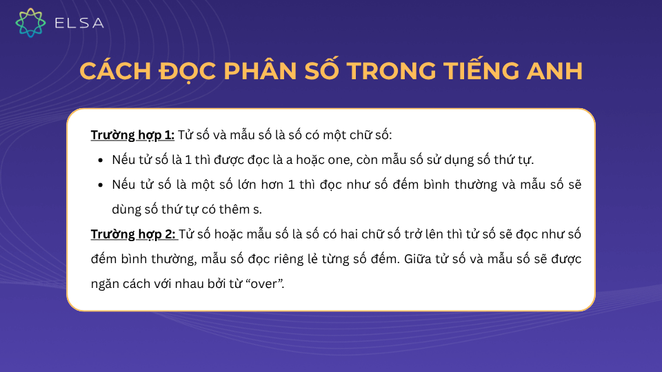 Cách đọc phân số trong tiếng Anh