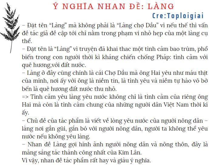 Soạn văn 9 siêu ngắn: Làng | Soạn văn 9